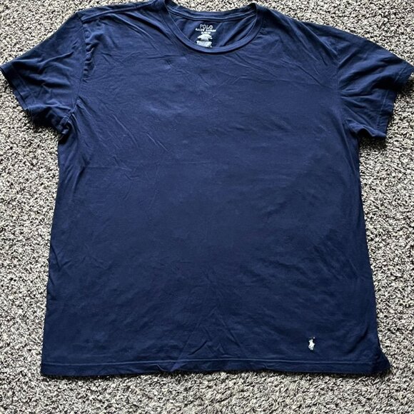 Polo Ralph Lauren Tshirt Mens XL Navy Blue Classic Fit 100% Cotton Crew Neck - Picture 1 of 4